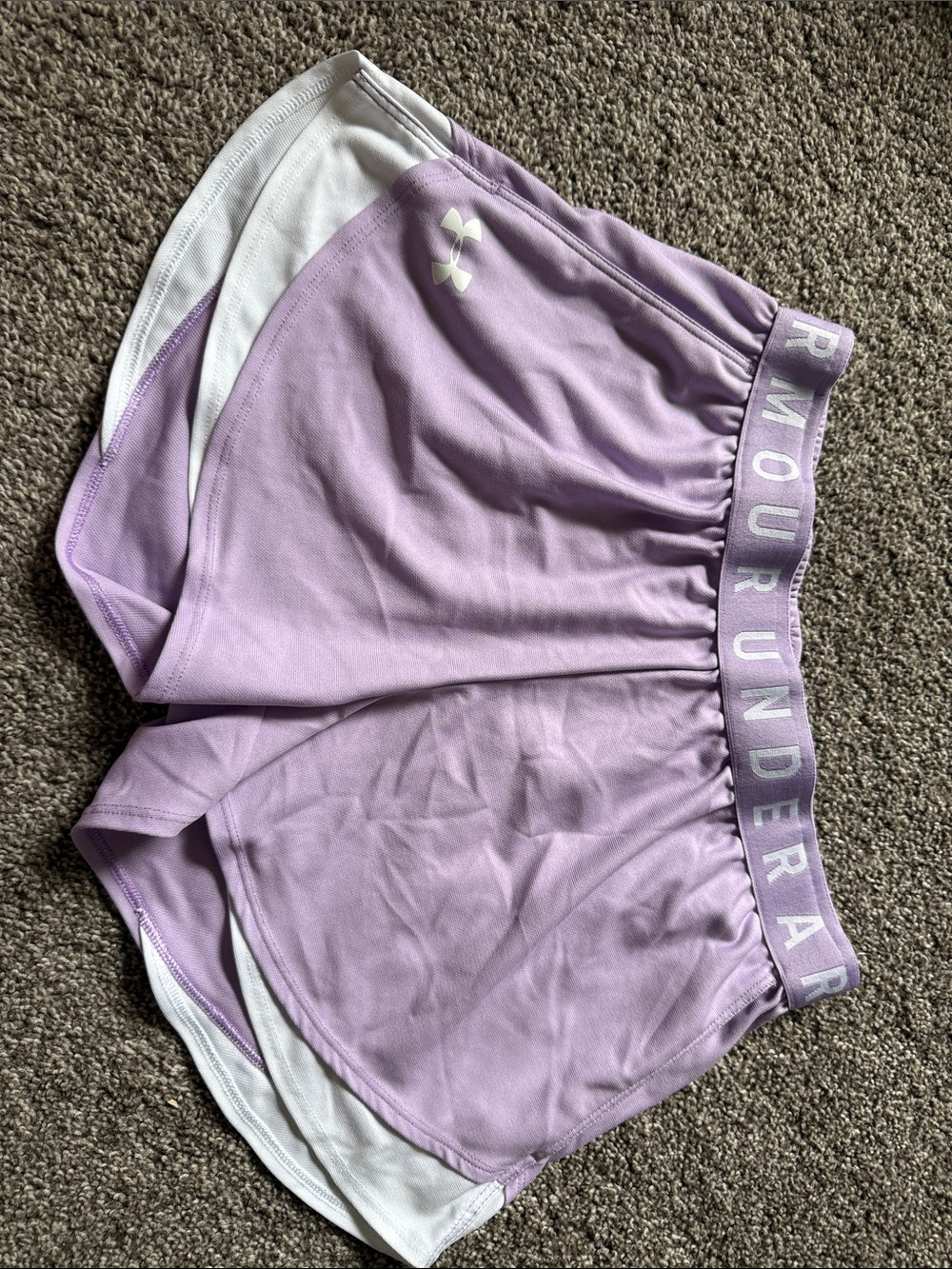 Under Armour Lavender Running Shorts with White Liner